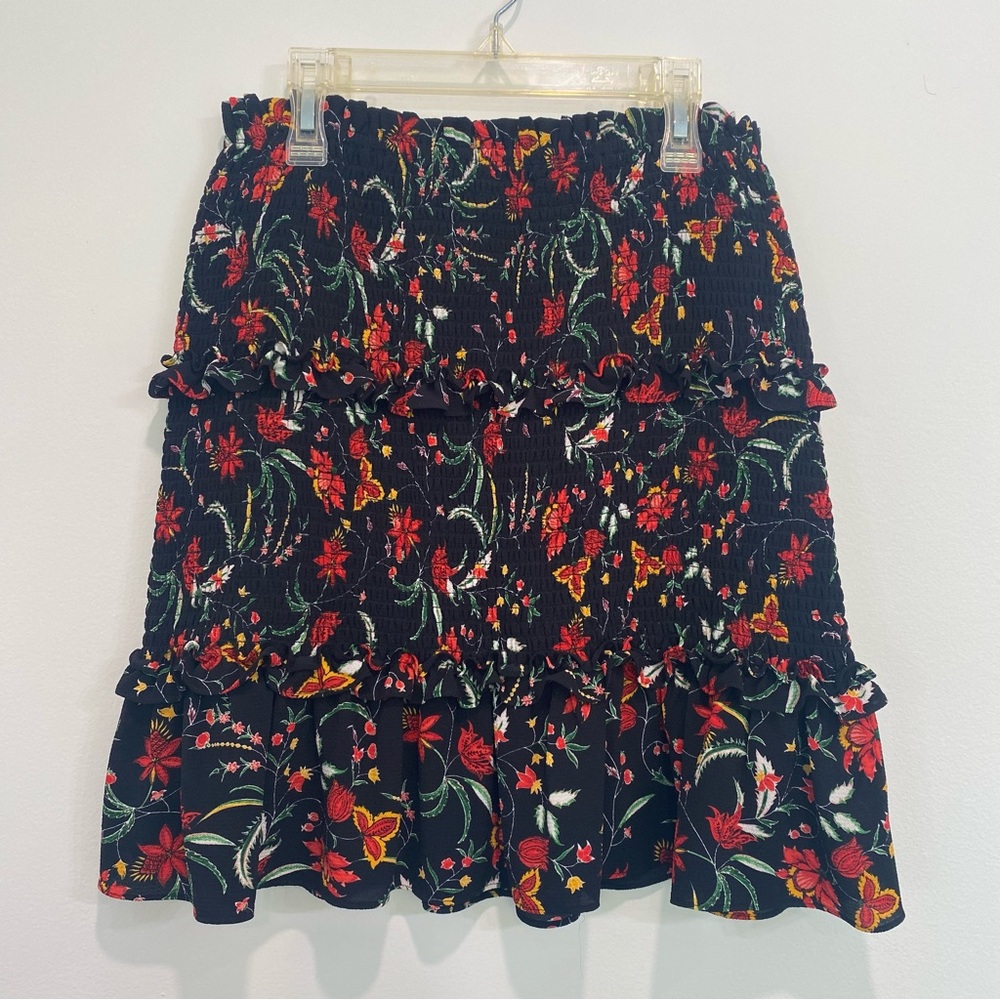 Cece Shirred Floral Ruffle Skirt 6